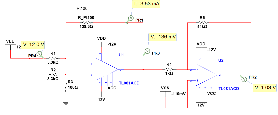 circuito di condizionamento con ponte resistivo linearizzato